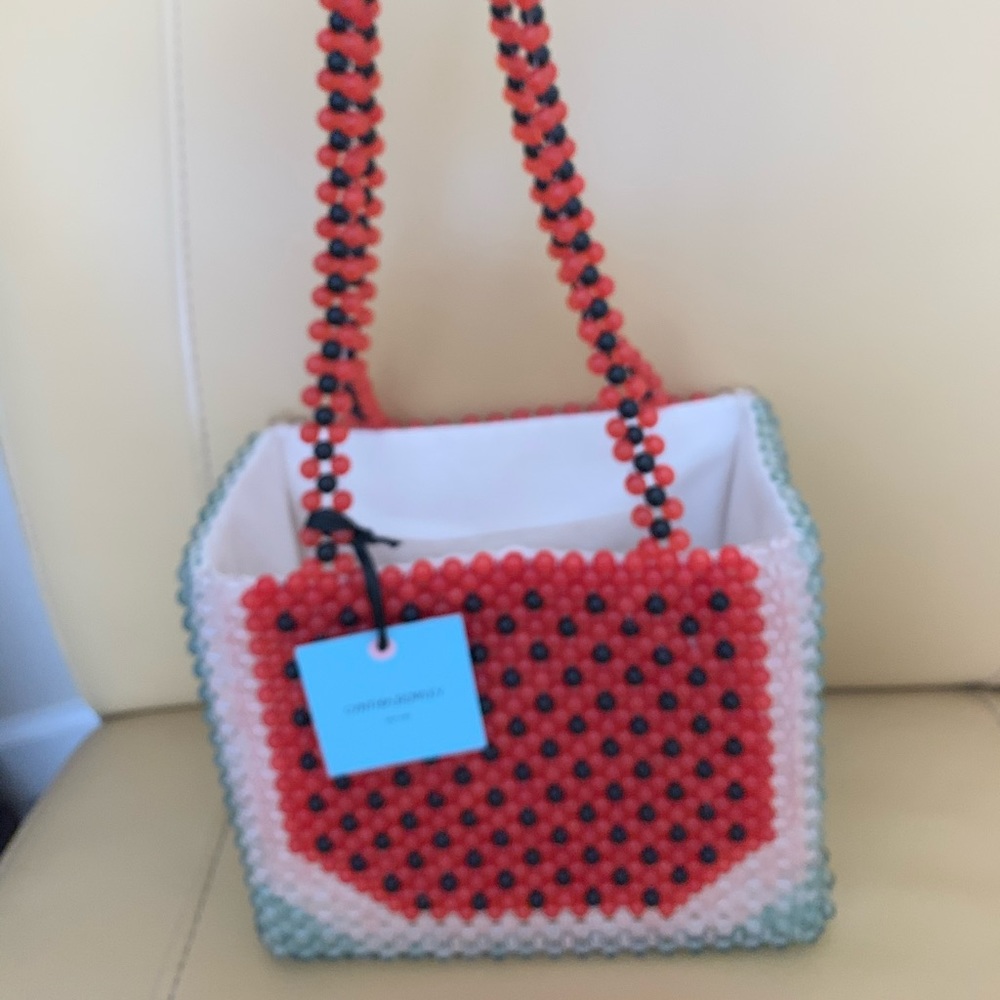 Cynthia Rowley Purse-Beaded Watermelon-Rare-Cute-New- Conversational piece